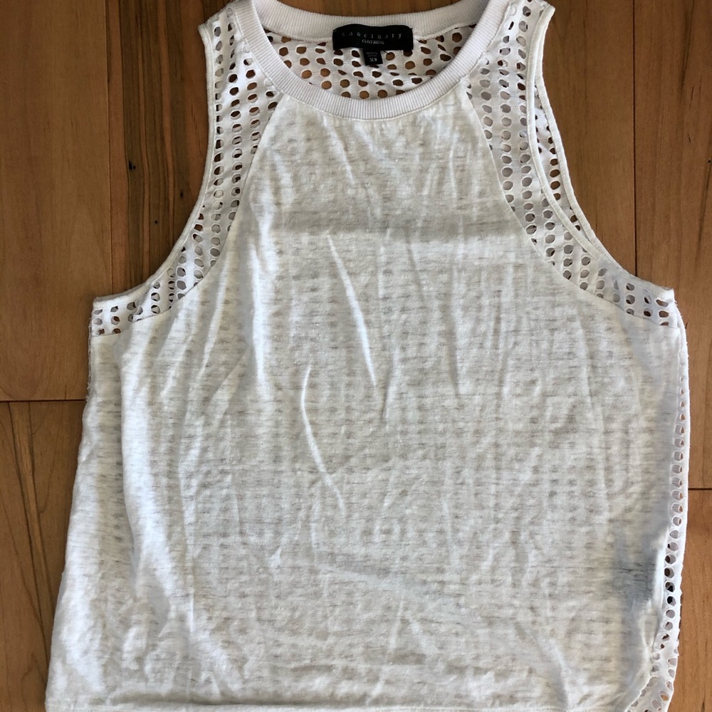 Sanctuary White Racerback tank top